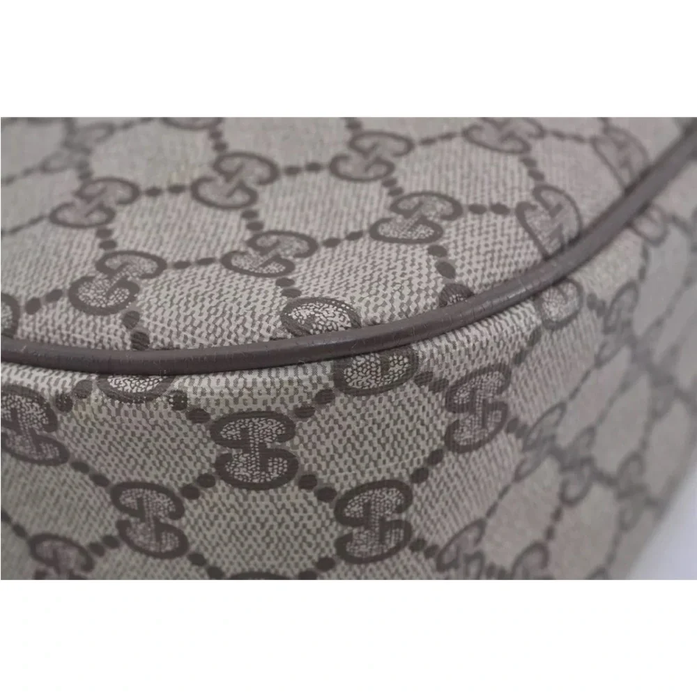 Authentic GUCCI Web Sherry Line Shoulder Cross Bag GG PVC Leather Brown 7169I - Picture 7 of 16